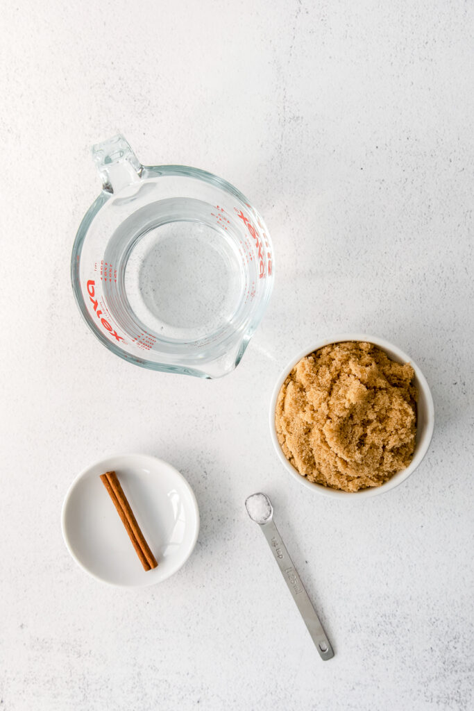 brown sugar and water on counter