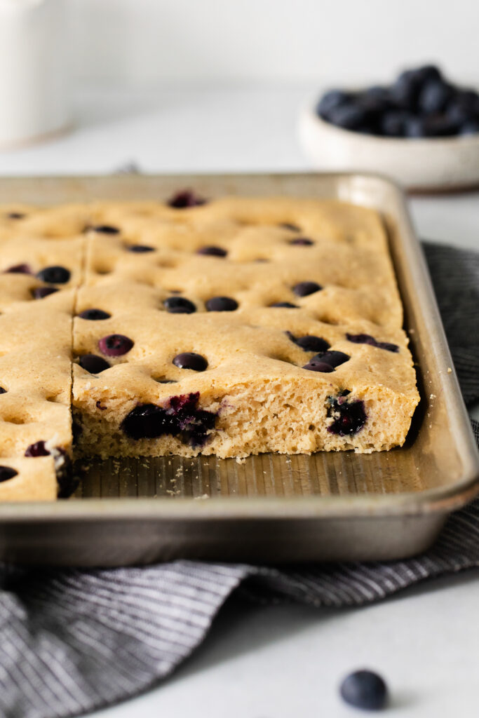 sheet pan pancakes on counter