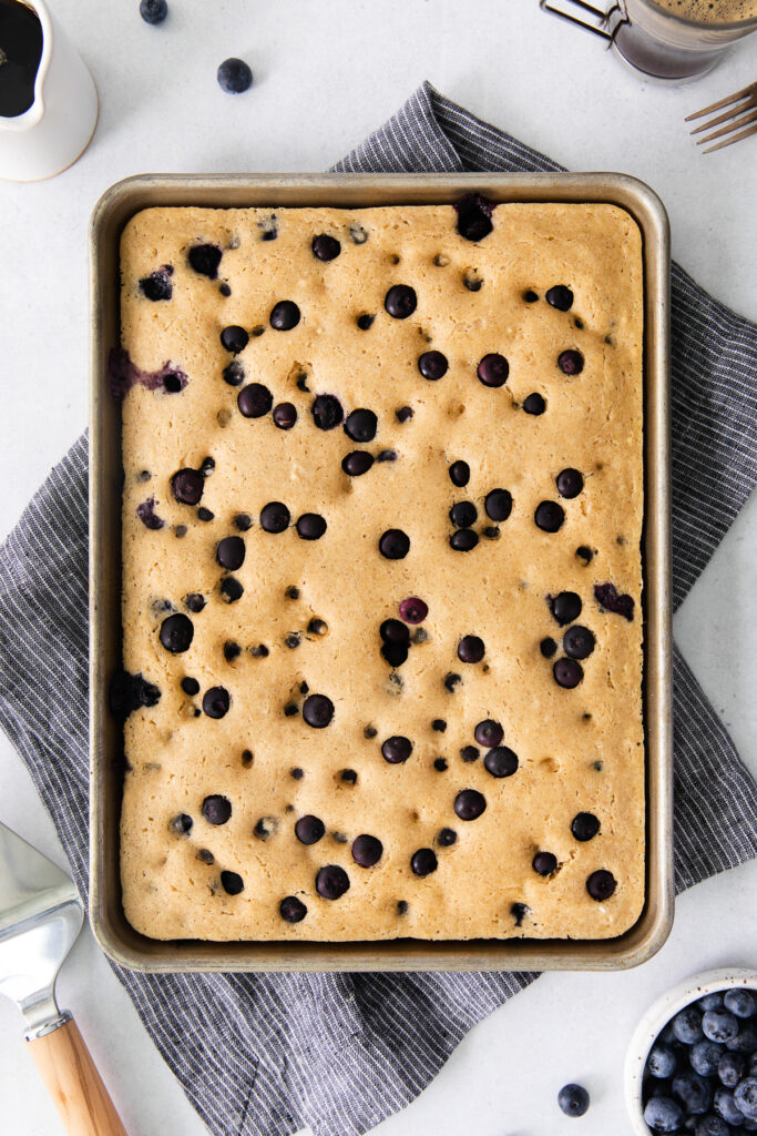 sheet pan pancakes on counter