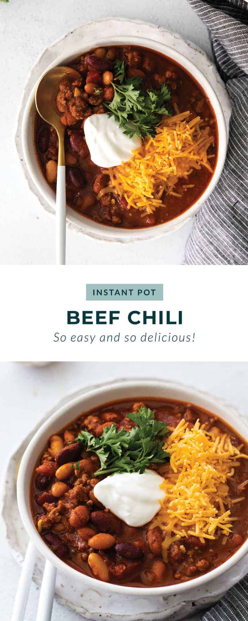 Instant Pot Chili (ready in 40 minutes!) - Fit Foodie Finds