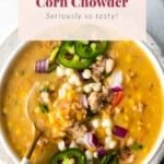 corn chowder in bowl