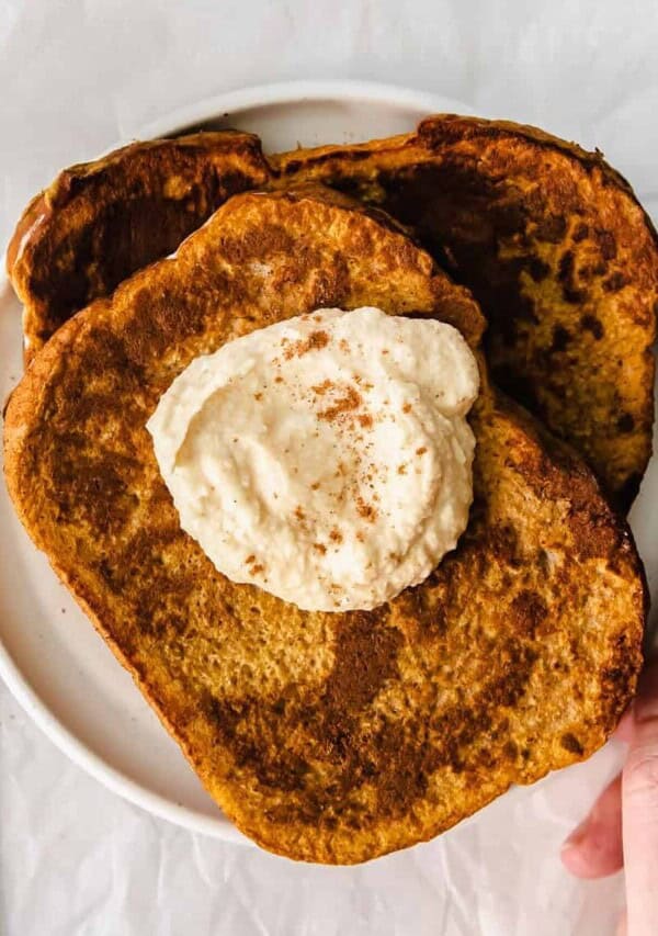 Pumpkin french toast on a plate