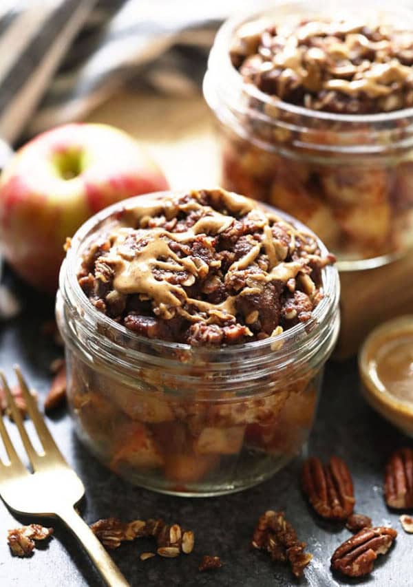 apple crisp in jar