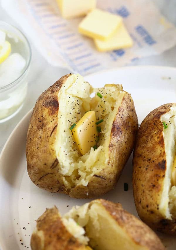 baked potato in foil