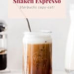 shaken espresso in glass