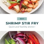 shrimp stir fry in bowl