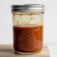 Stir fry the sauce in a mason jar