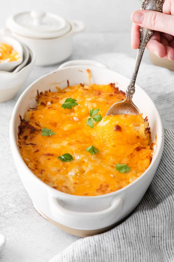 hash browns in casserole dish