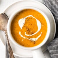 squash soup in bowl