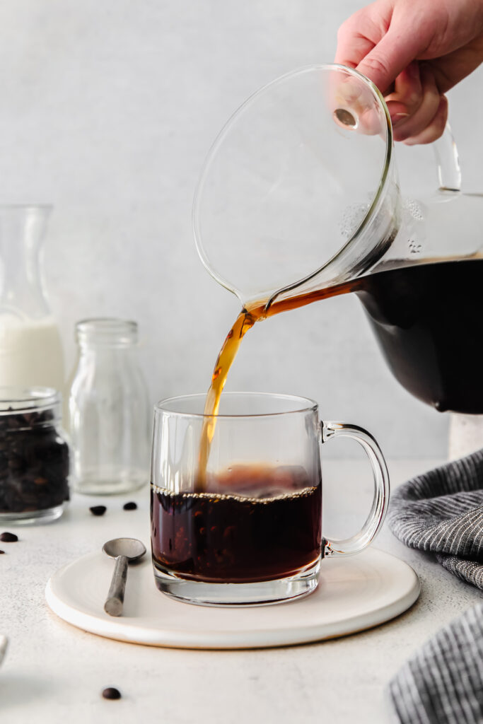 pouring coffee into mug