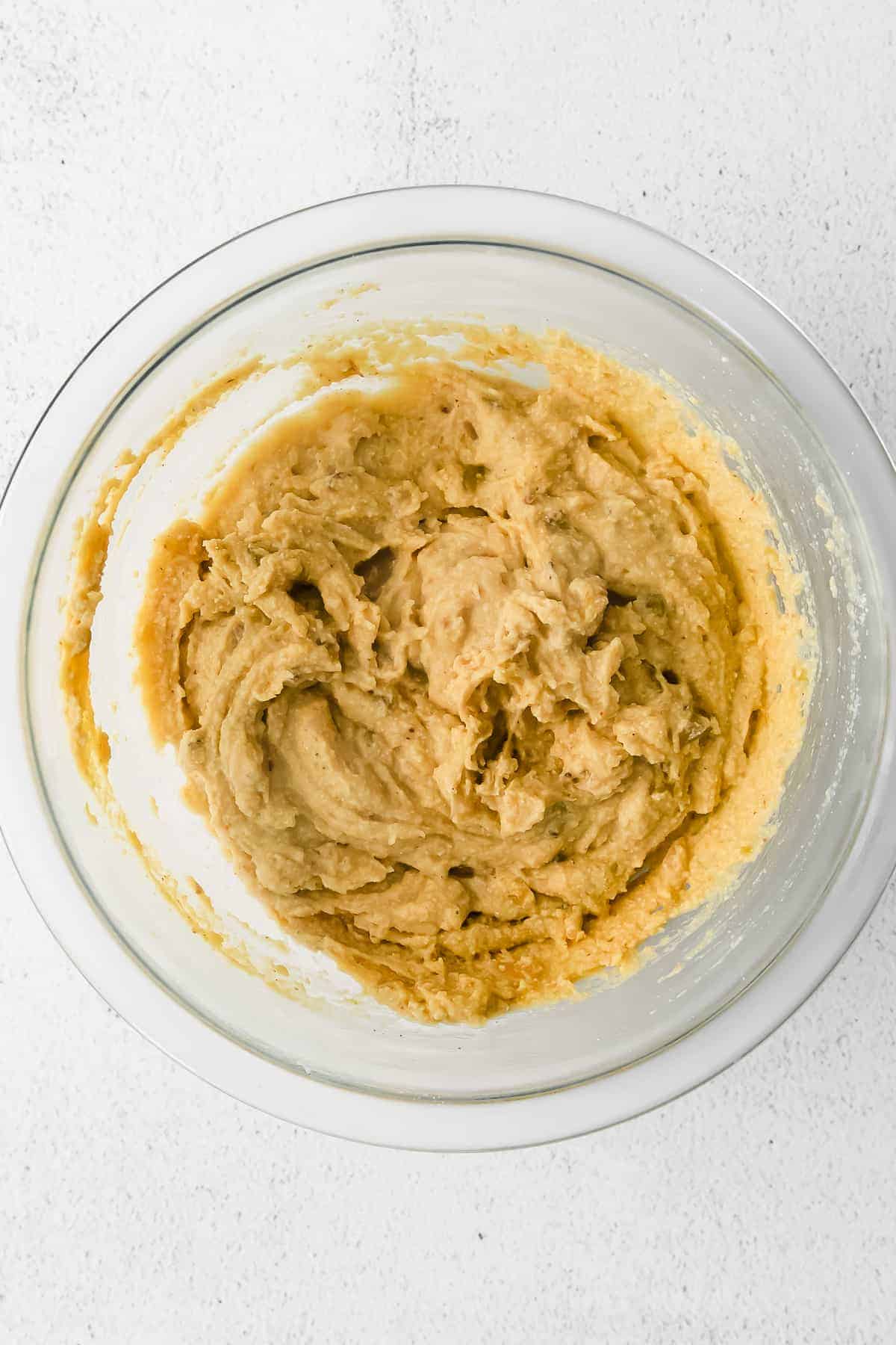 Masa harina and broth whisked together.