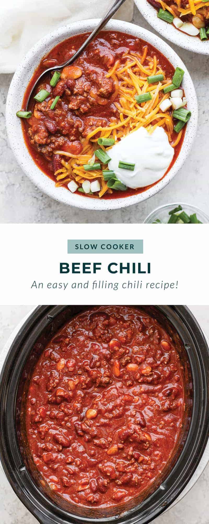 Slow Cooker Chili (Warm & Cozy!) - Fit Foodie Finds