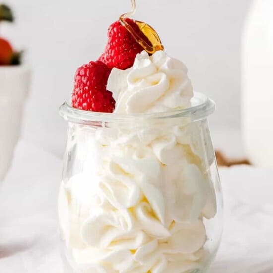 whipped cream in glass