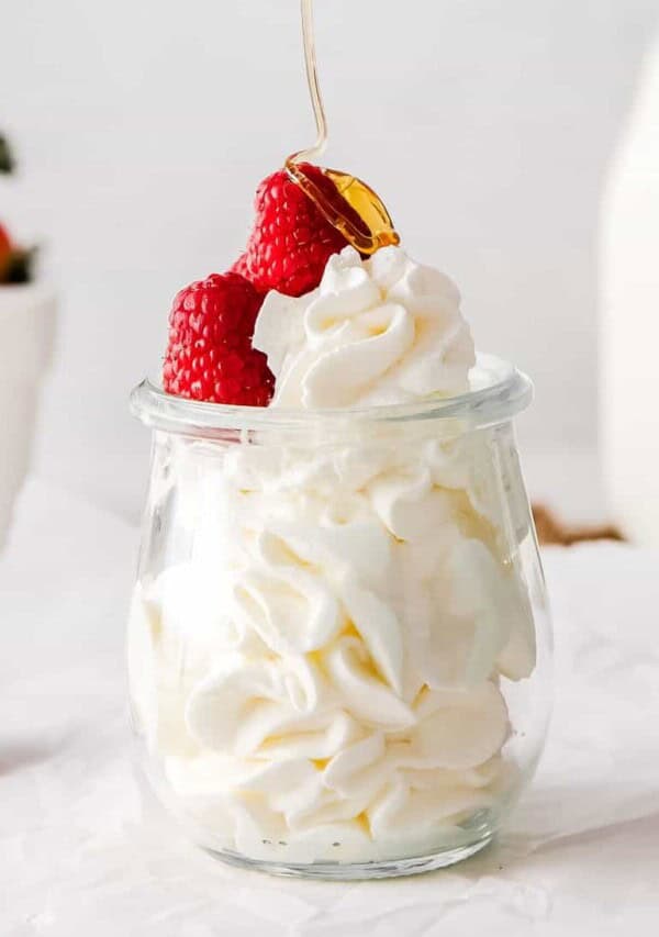 whipped cream in glass