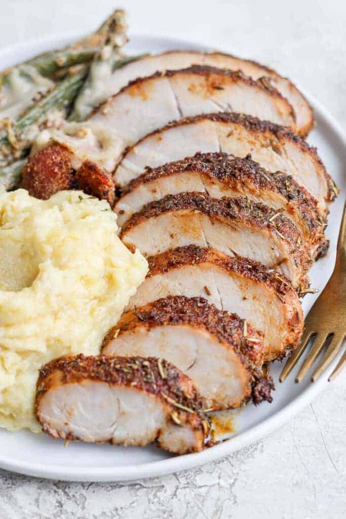 sliced turkey tenderloin.