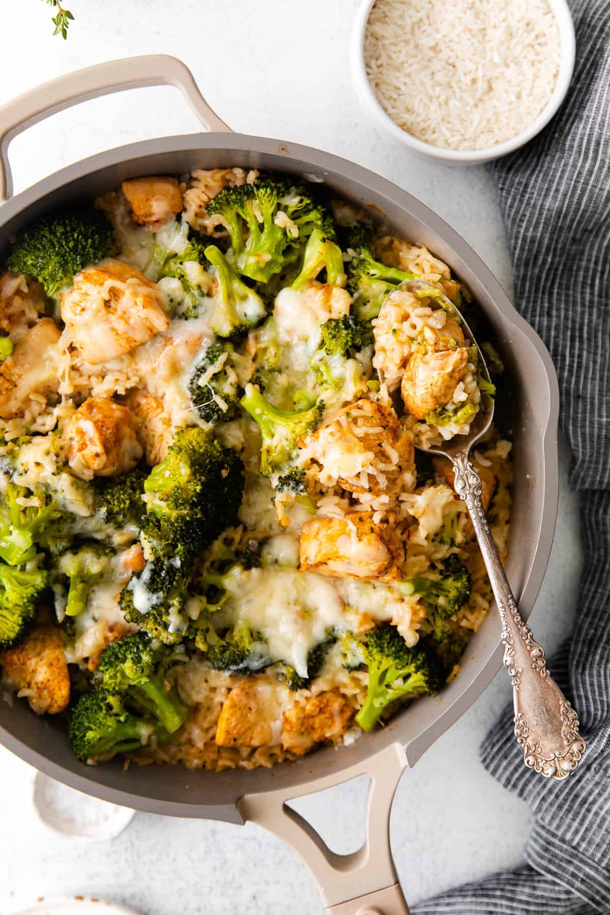 chicken caserole in skillet