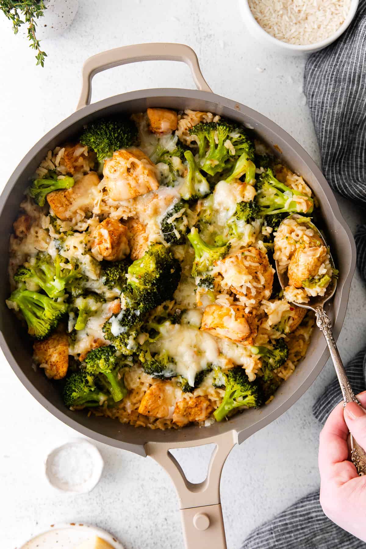 chicken casserole in skillet