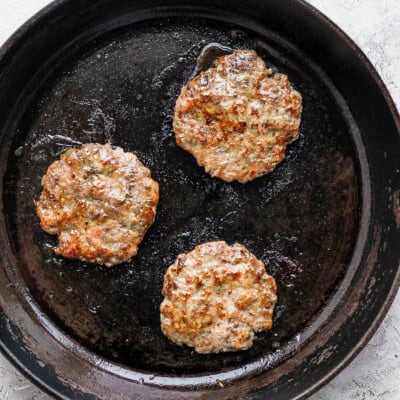 breakfast sausage in skillet