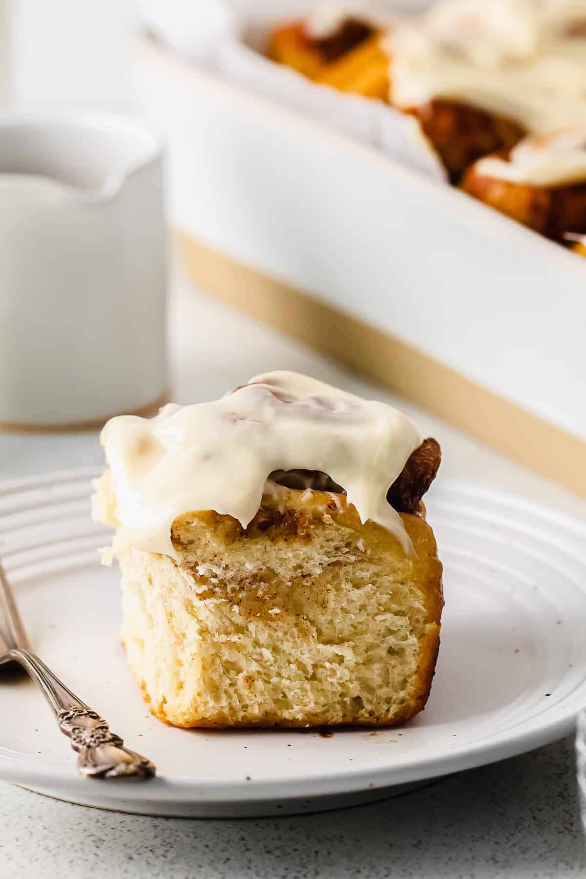 maple cinnamon roll on a plate