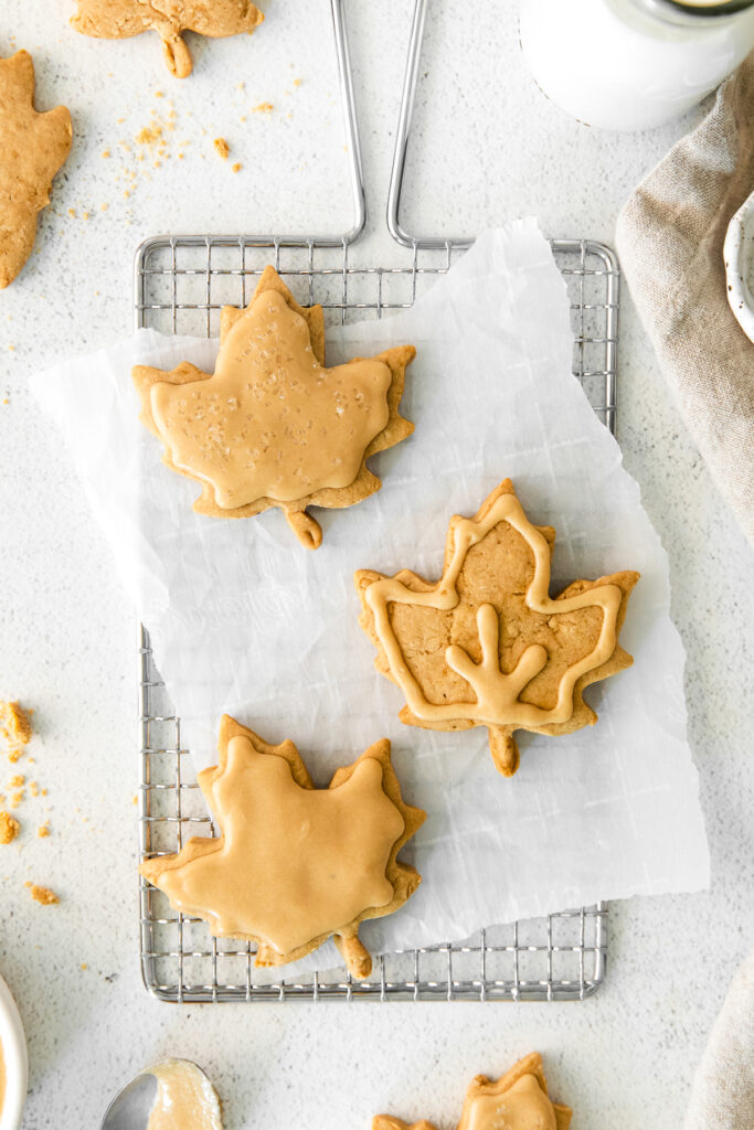 maple cookies on wire rack