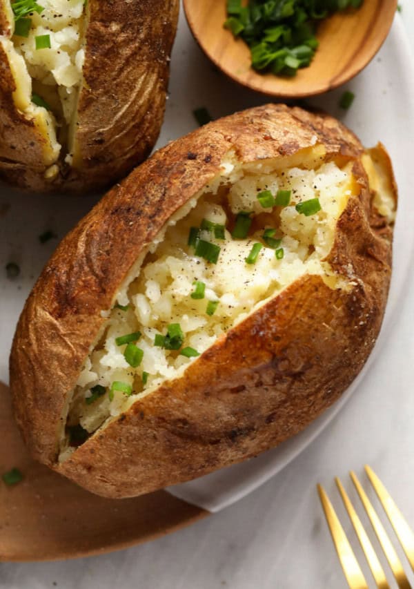 baked potato on plate