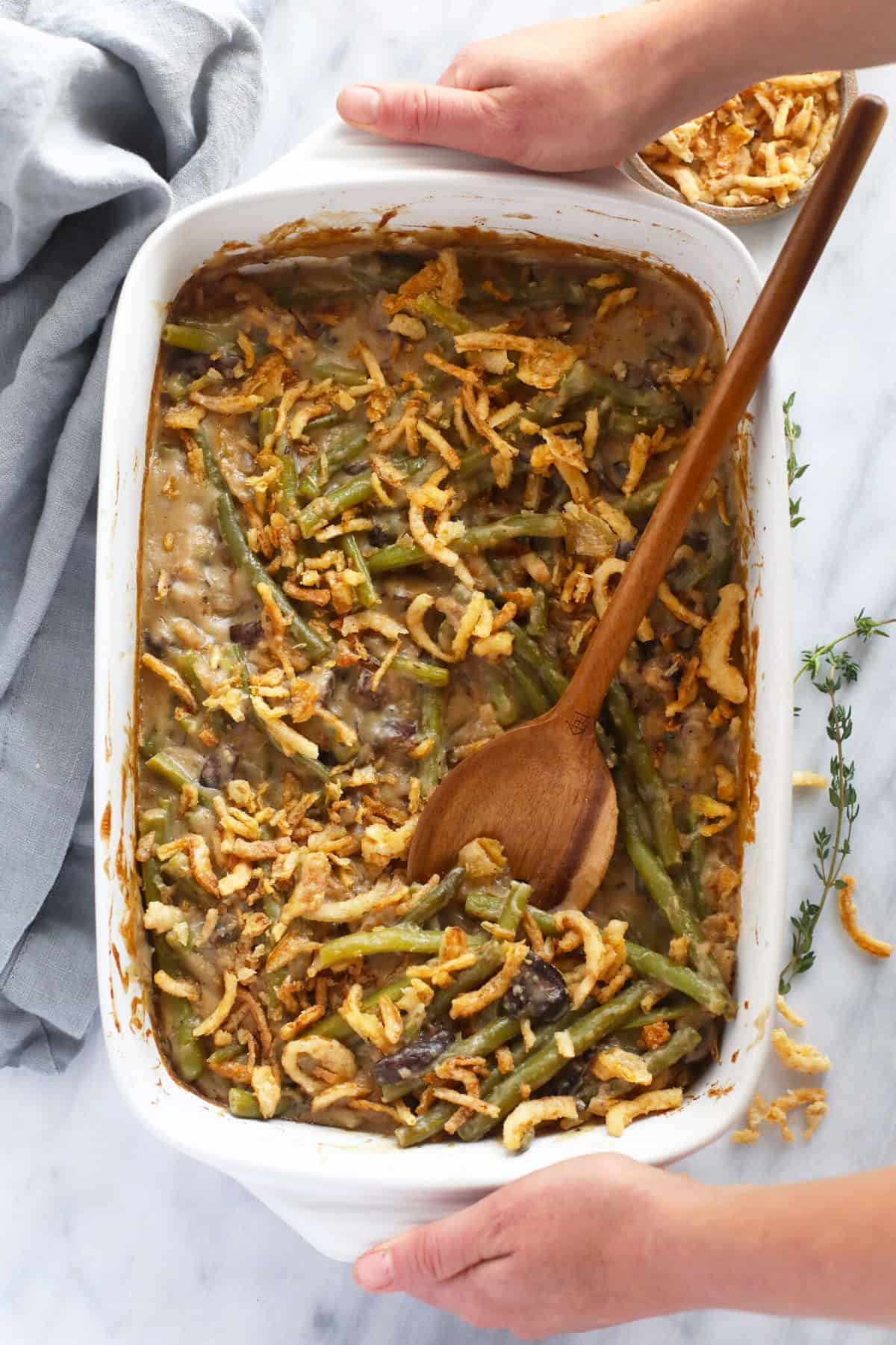 Vegan Green Bean Casserole - Fit Foodie Finds