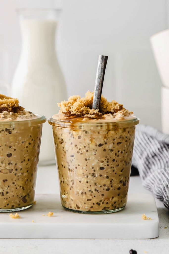 Brown Sugar Shaken Espresso Overnight Oats - Fit Foodie Finds