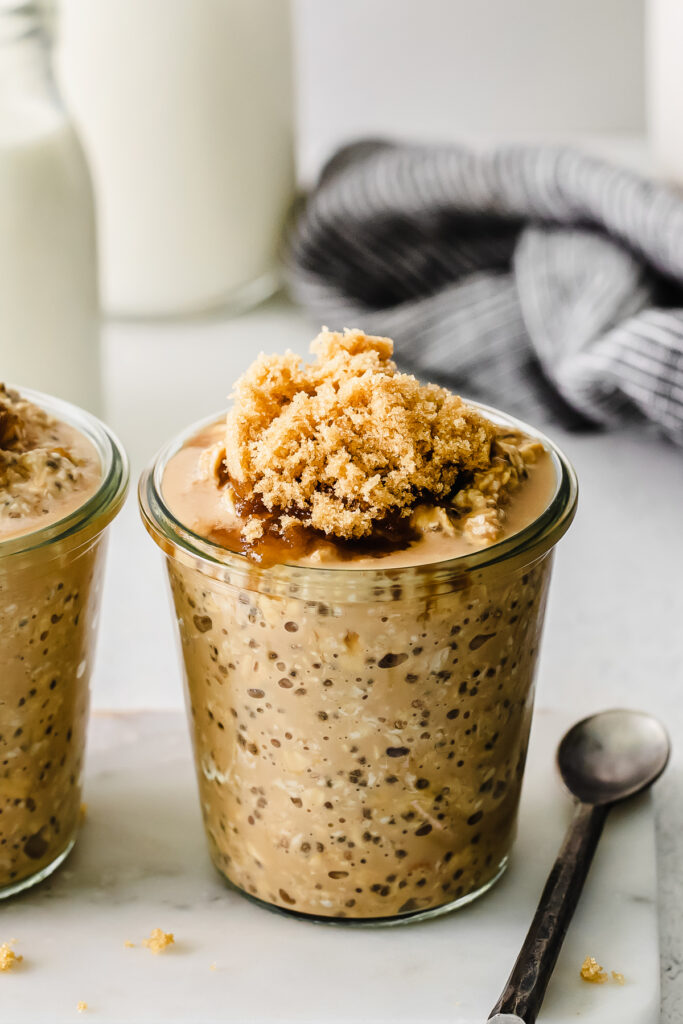 Brown Sugar Shaken Espresso Overnight Oats - Fit Foodie Finds