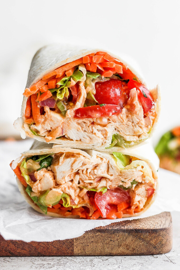 Buffalo Chicken Wrap (packed with veggies!) - Fit Foodie Finds