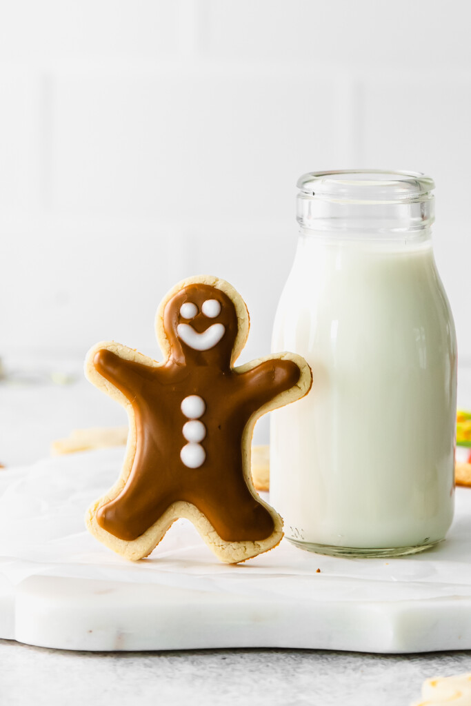 sugar free almond flour cookies next to milk