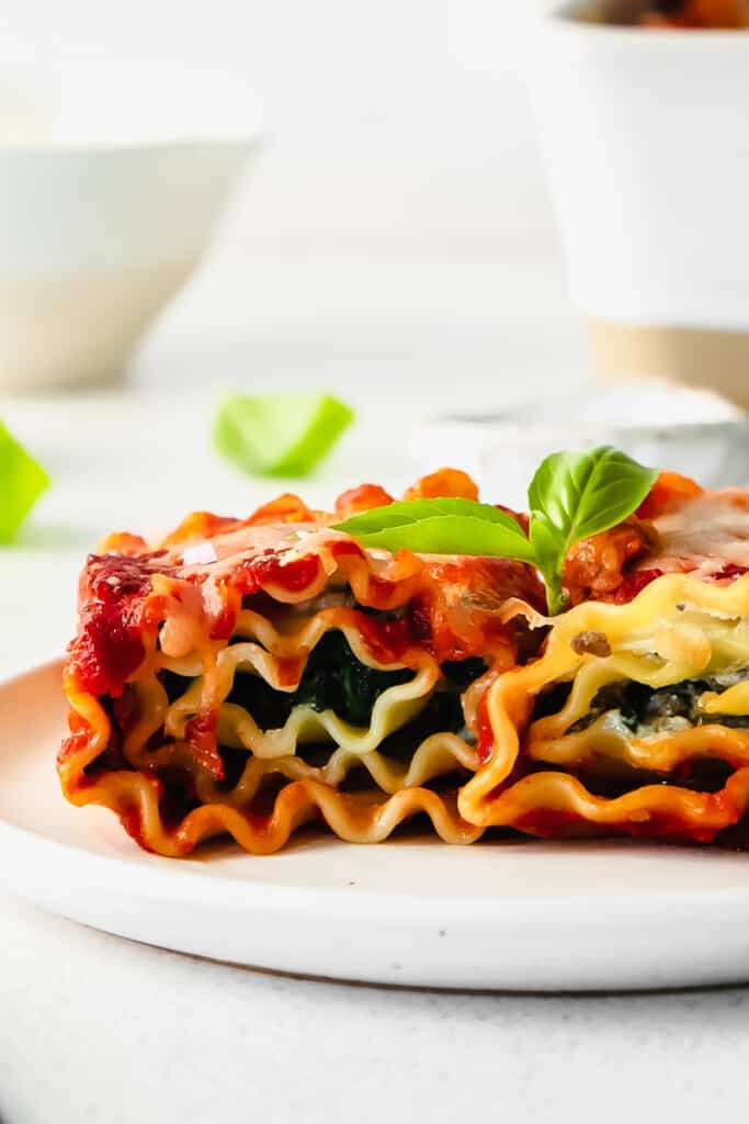 Lasagna roll ups on a plate. 