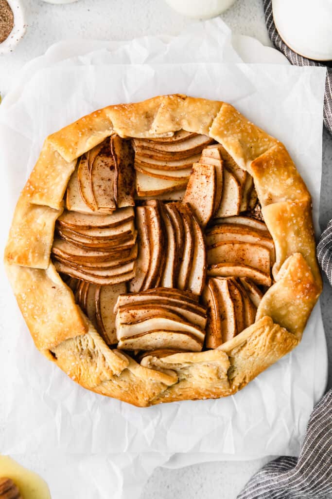 A baked pear galette.