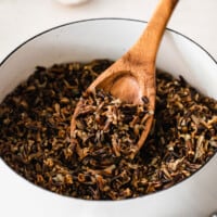 wild rice in a stock pot