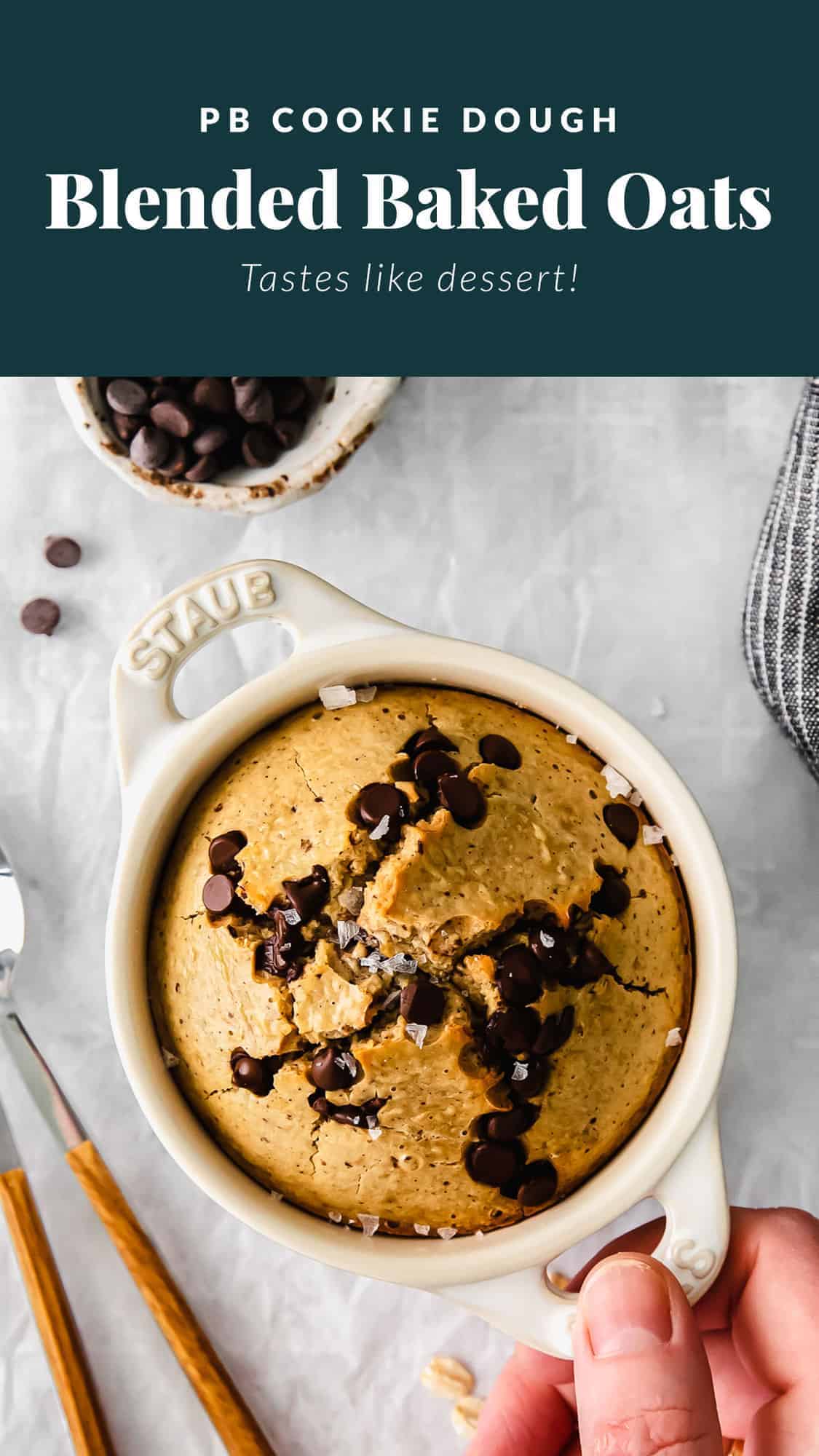 blended baked oatmeal in jar.