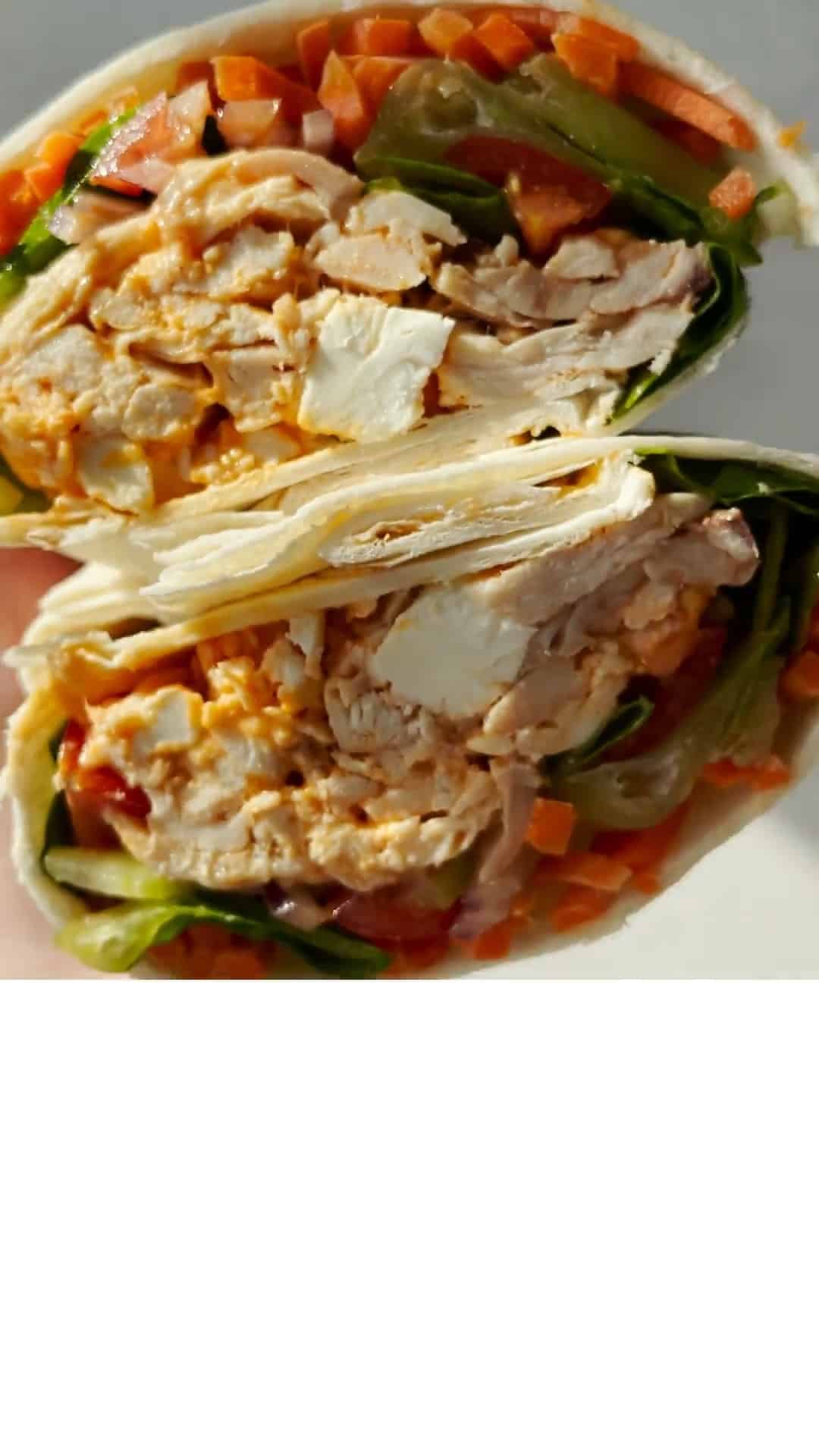 Buffalo Chicken Wrap (packed with veggies!) - Fit Foodie Finds