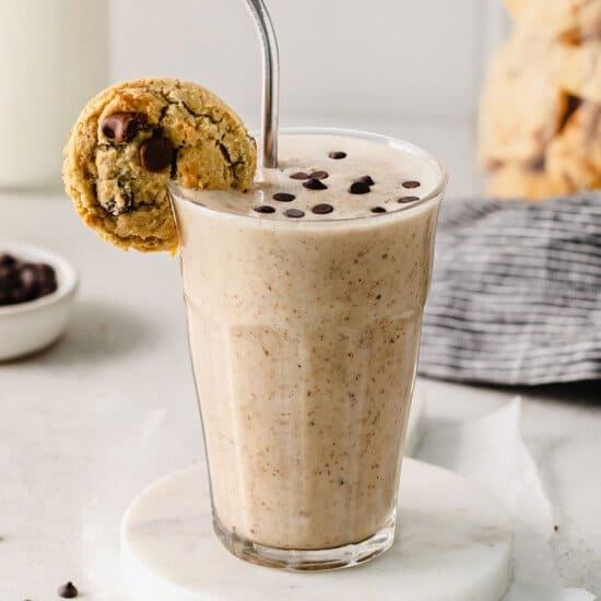 Chocolate Chip Cookie Dough Smoothie in a cup