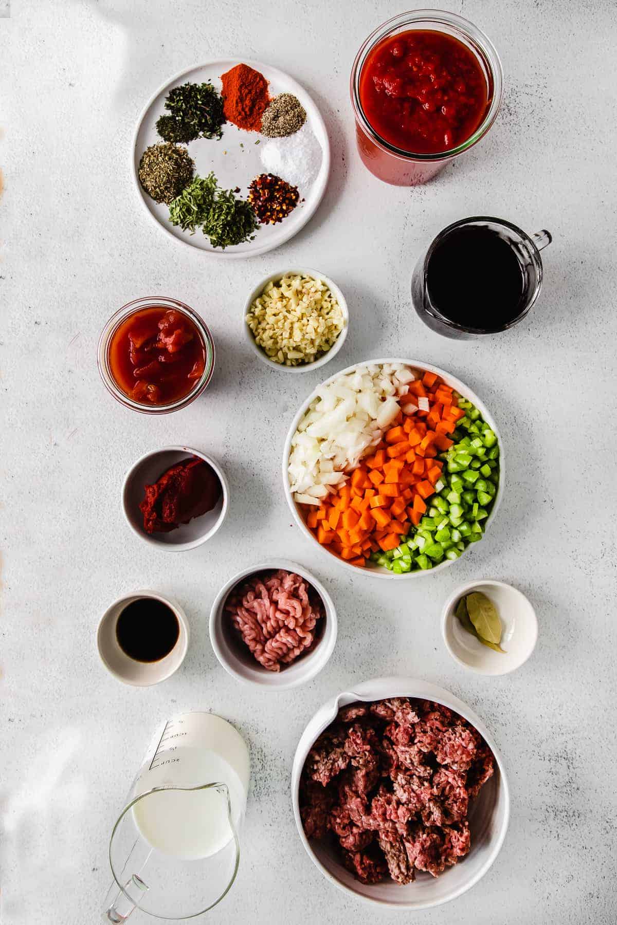 slow cooker bolognese ingredients