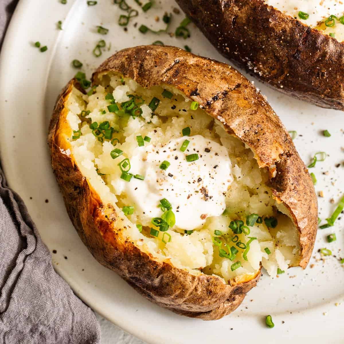 Air Fryer Baked Potatoes - Fit Foodie Finds