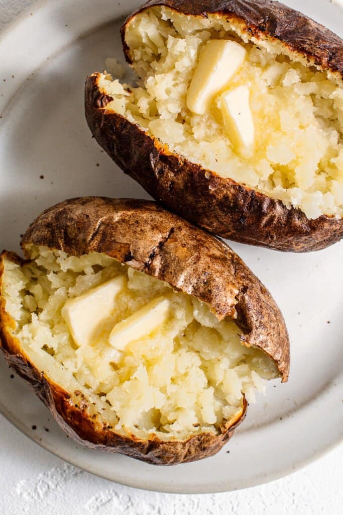 baked potato with butter on top