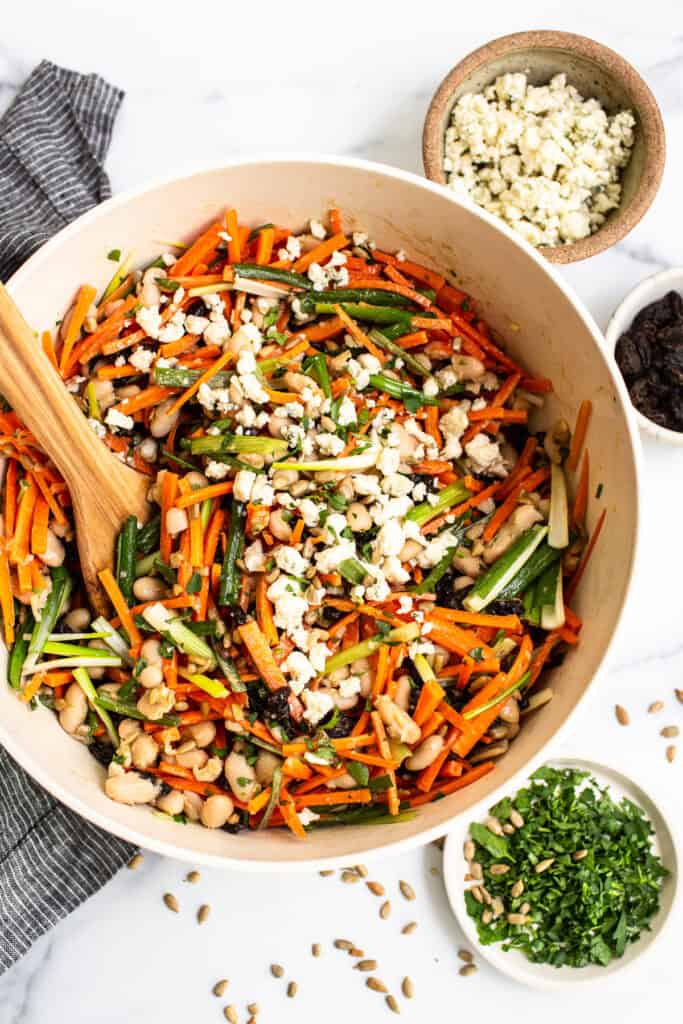 Carrot salad in a bowl. 