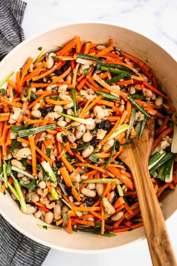 Carrot salad in a bowl. 