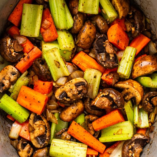 Vegetables in a Dutch oven