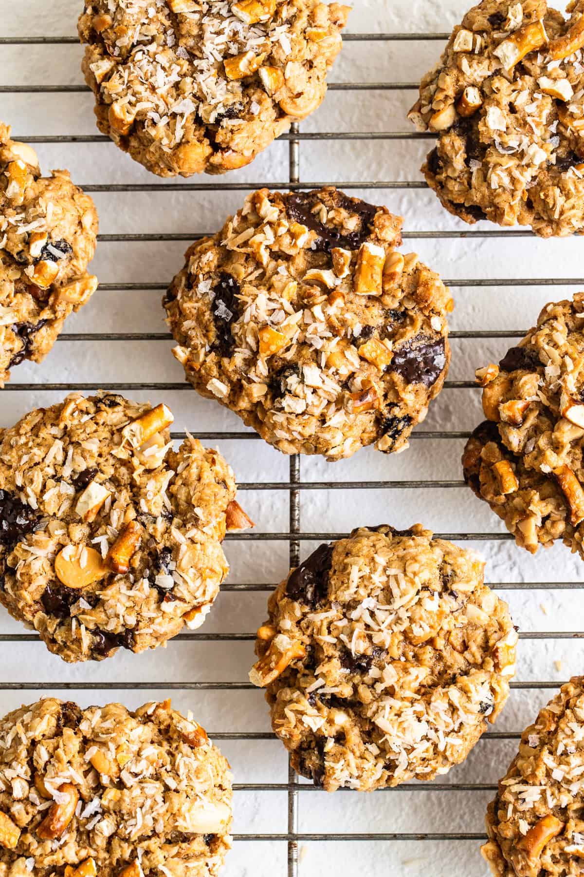 kitchen sink cookies on a cooling rack