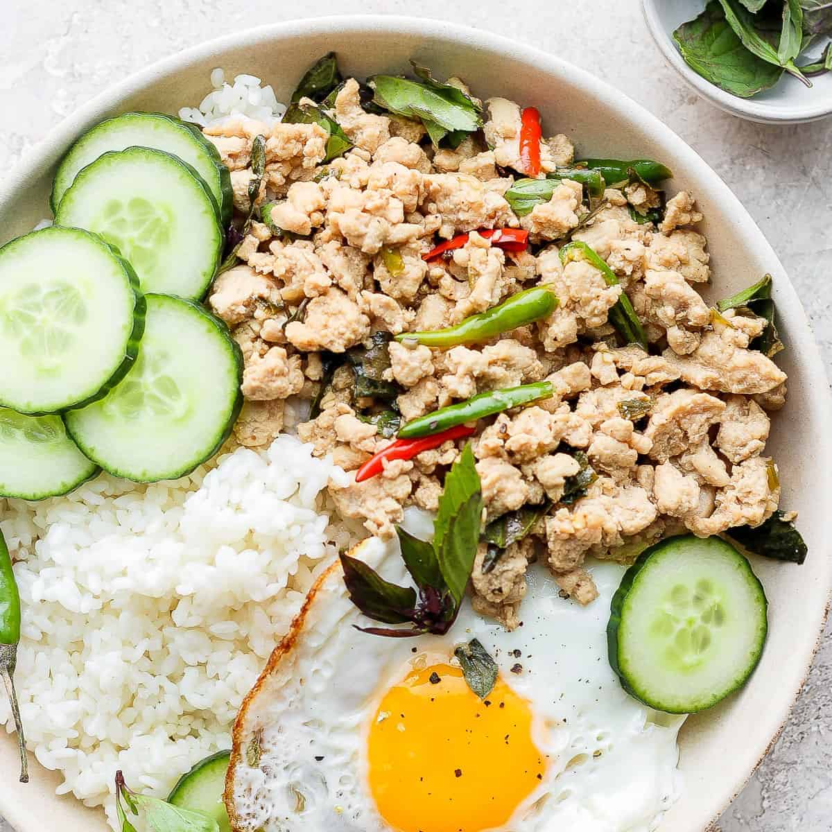 Chicken Mince and Basil Stir Fry