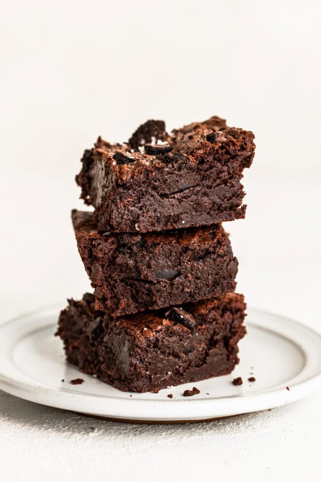 Fudgy Chocolate Mint Brownies (small batch!) - Fit Foodie Finds