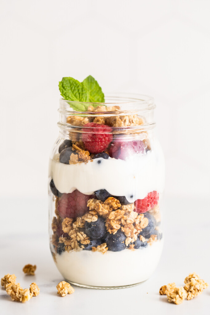 Yogurt with Fruit and Homemade Granola Breakfast Meal Prep - Carmy