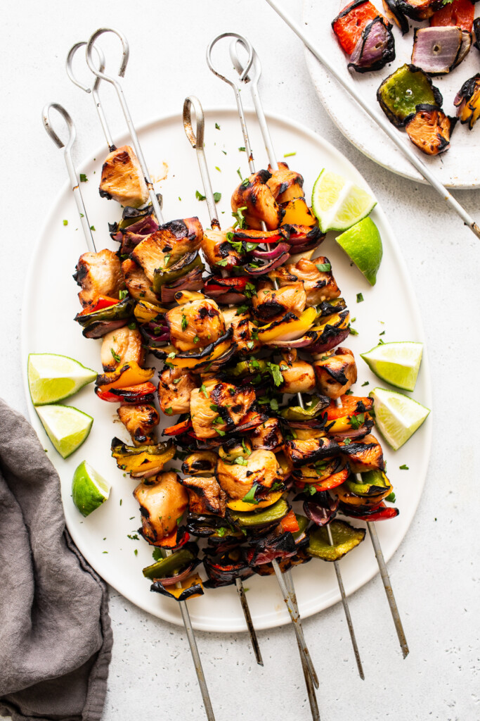 Rainbow Grilled Chicken Kabobs - Fit Foodie Finds