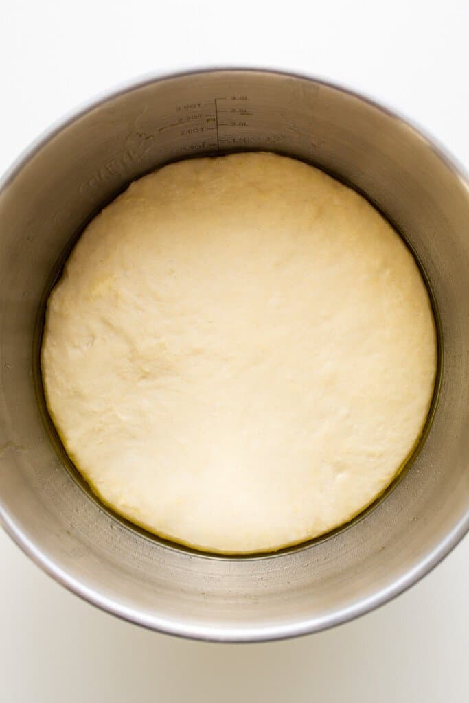 dough rising in bowl