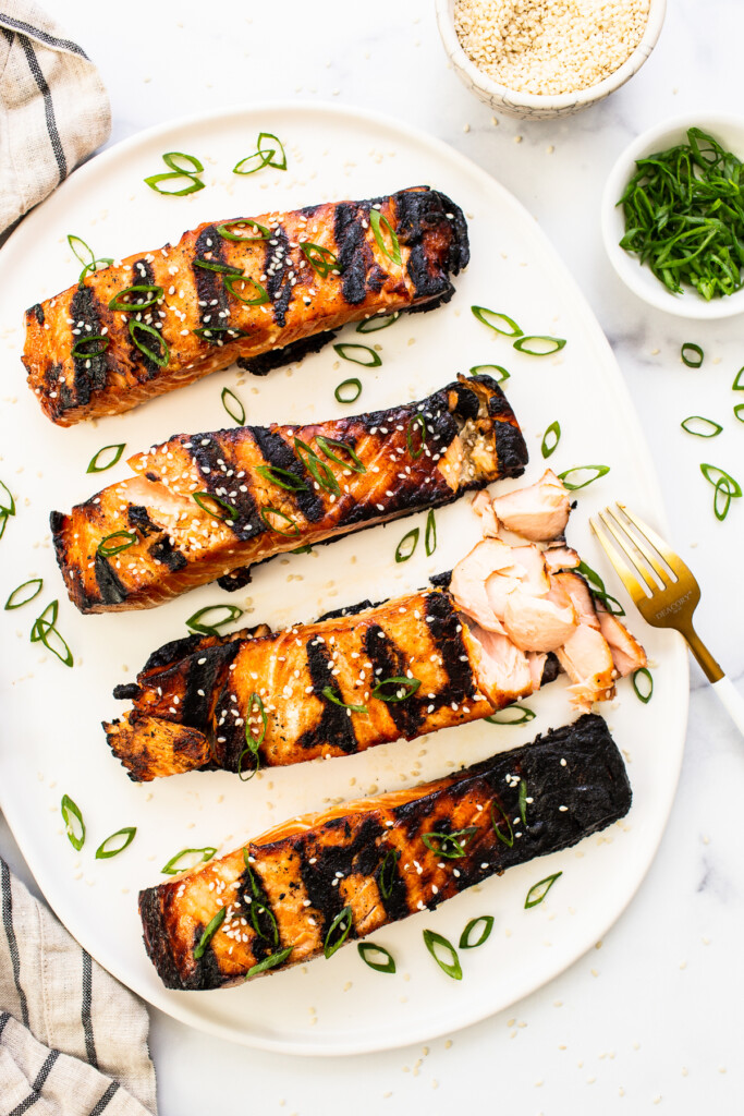 Honey Glazed Salmon (Grill + Oven)