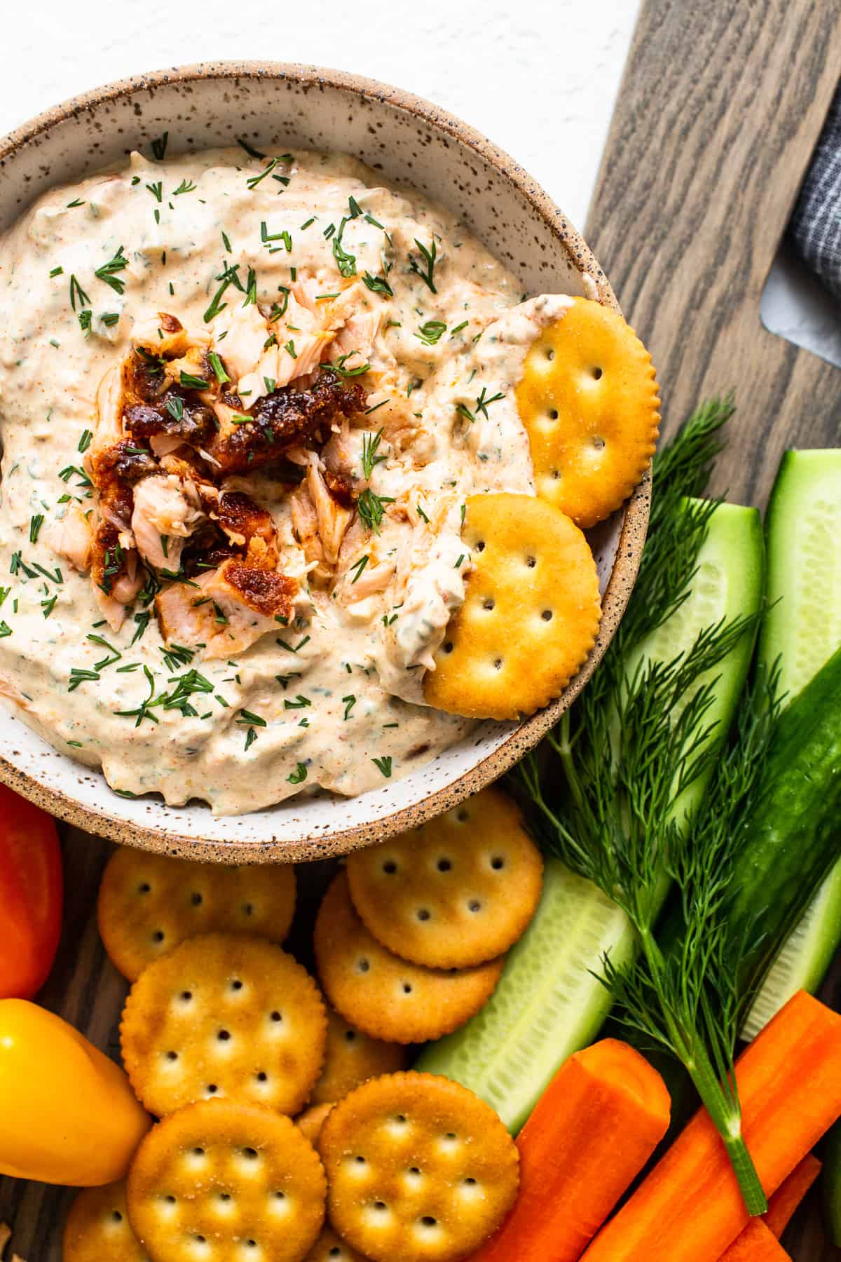 Smoked salmon dip in a bowl.